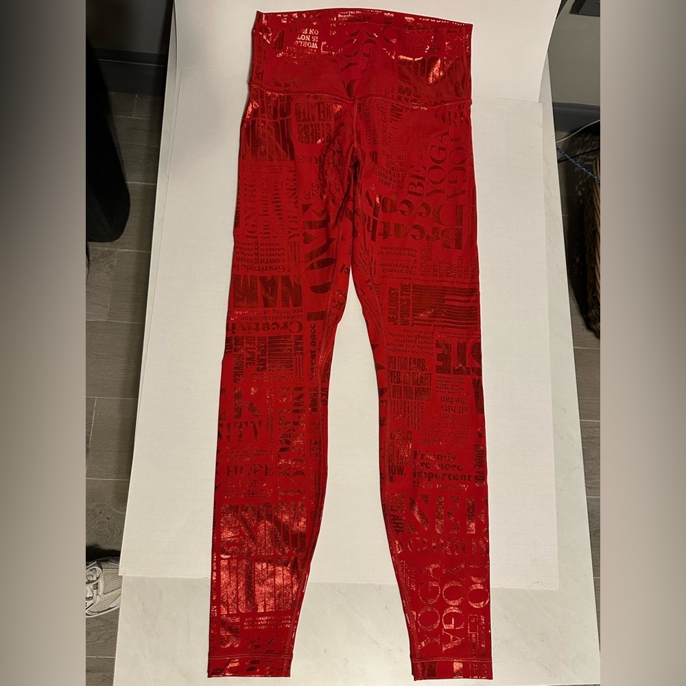 Lululemon 20Yr Manifesto Foil Dark Red Wunder Under High Rise